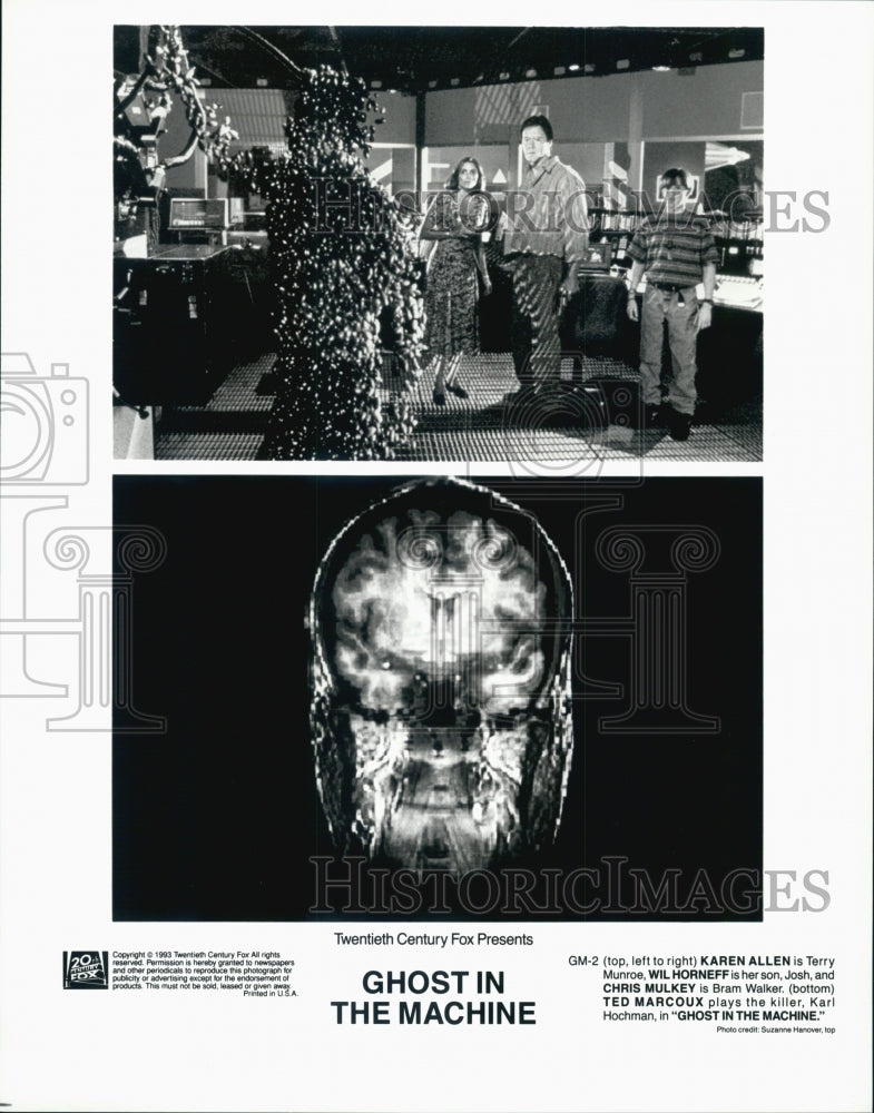 1993 Press Photo &quot;Ghost in the Machine&quot; Film Stills w Karen Allen, Chris Mulkey - Historic Images