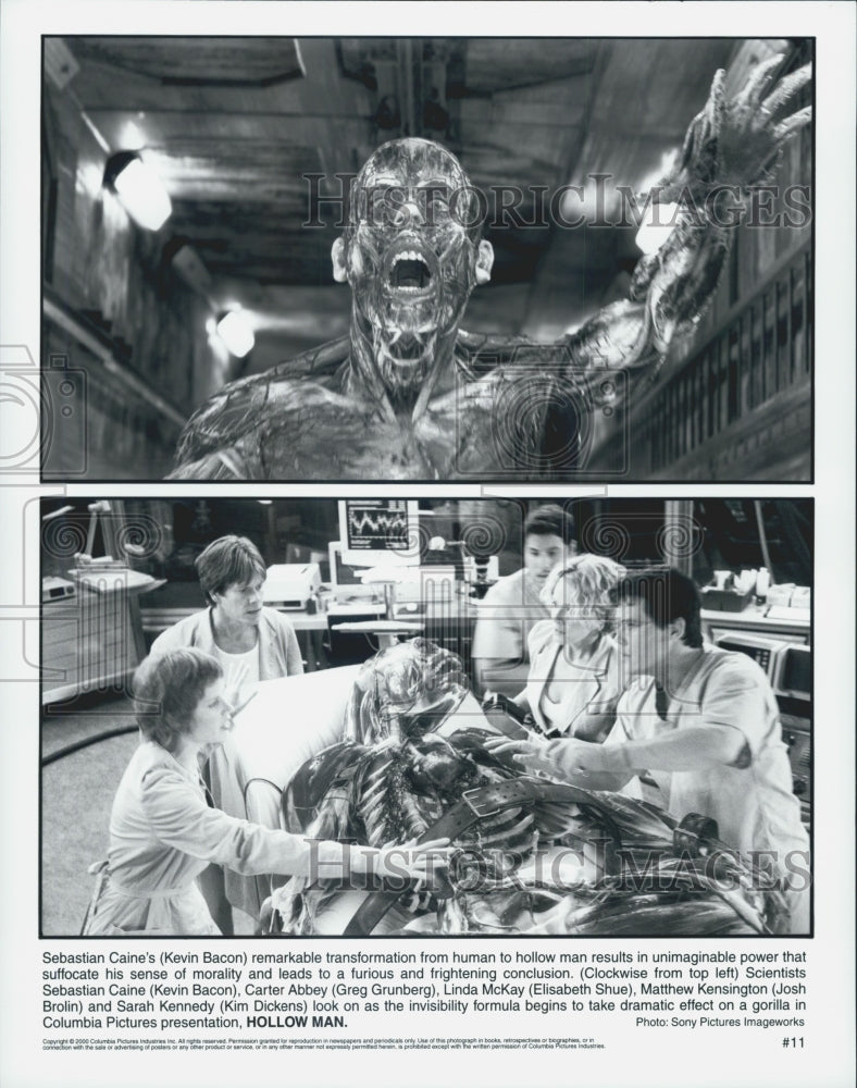 2000 Press Photo Kevin Bacon, Josh Brolin, Elisabeth Shue in "Hollow Man" Film - Historic Images