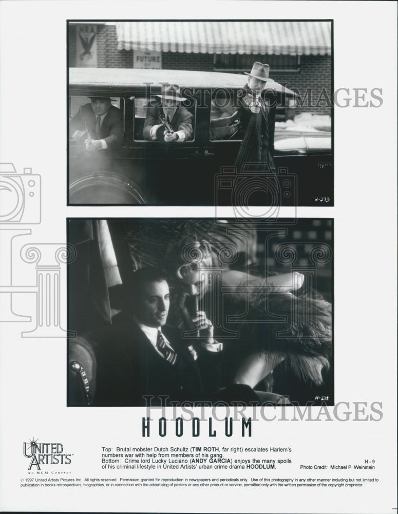 1997 Press Photo Actor Tim Roth, Andy Garcia in &quot;Hoodlum&quot; Stills - DFPG01505 - Historic Images