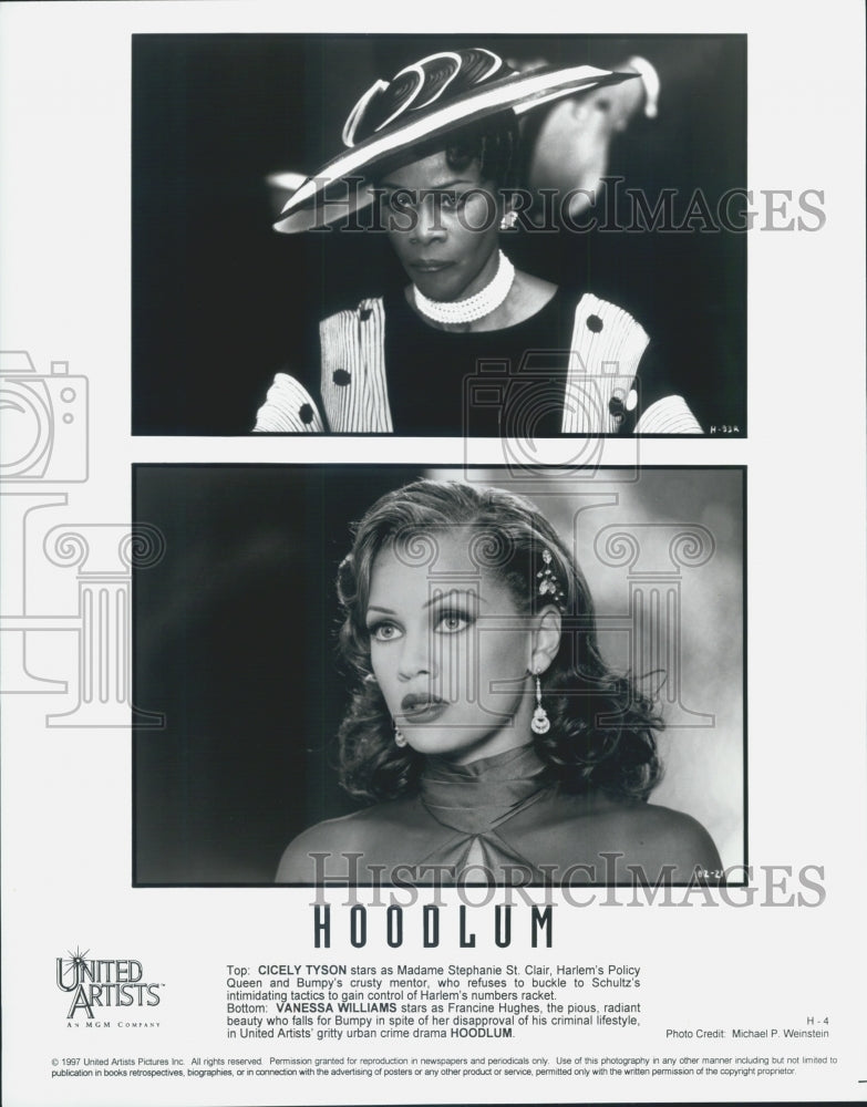 1997 Press Photo Actress Vanessa Williams, Cicely Tyson in "Hoodlum" Film - Historic Images