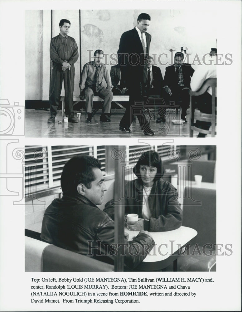 1991 Press Photo Joe Mantegna, William H. Macy, Louis Murray in &quot;Homocide&quot; Film - Historic Images