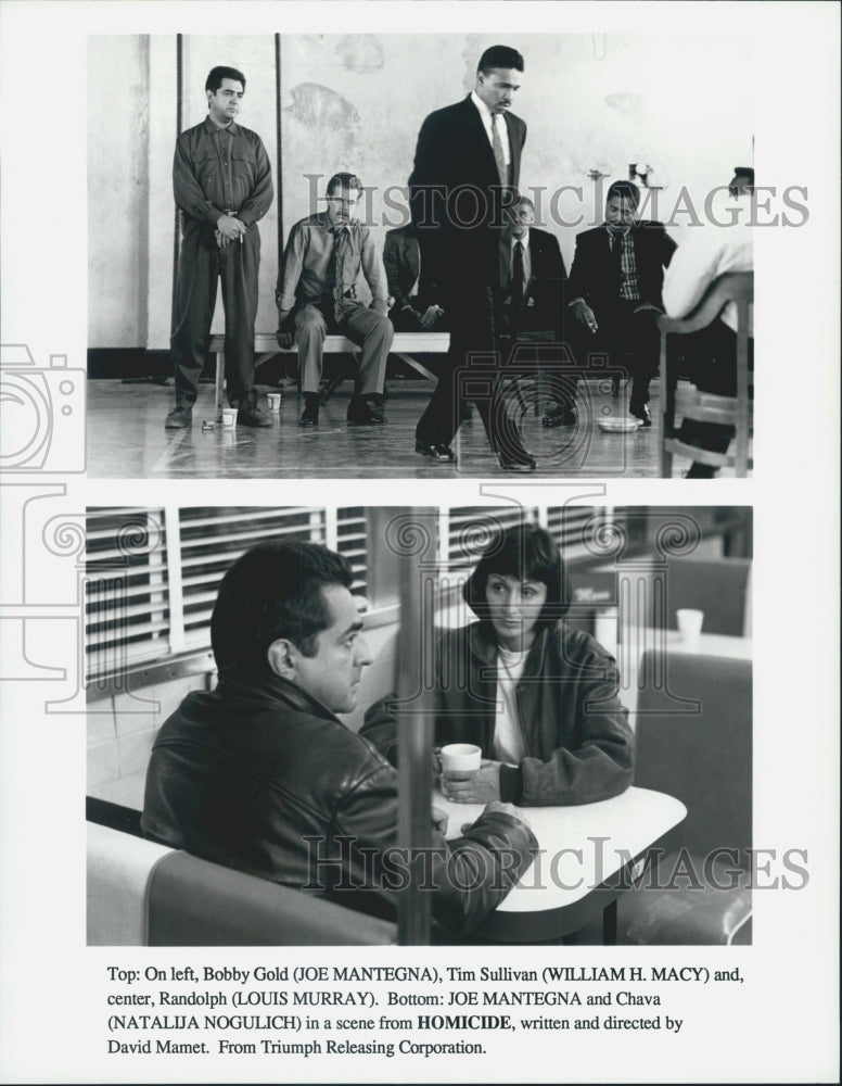 1991 Press Photo Joe Mantegna, William H. Macy, Louis Murray in "Homocide" Film - Historic Images