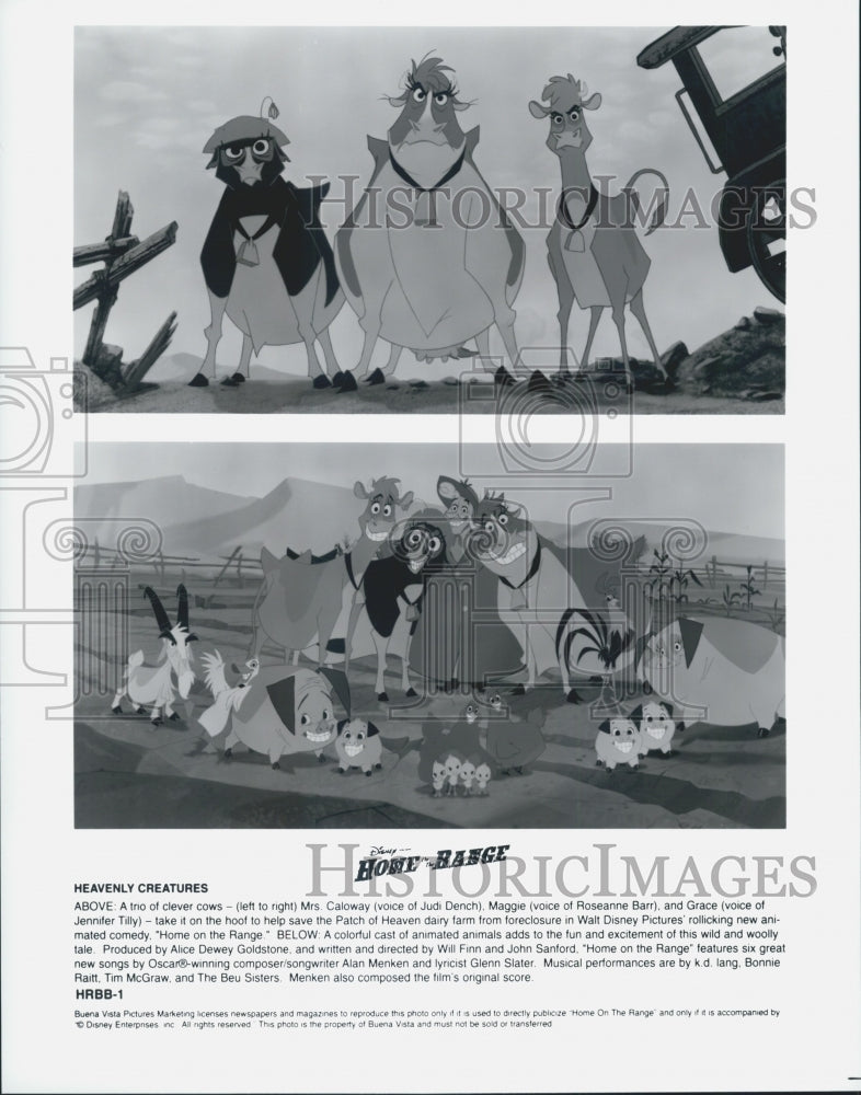 2004 Press Photo Scenes from &quot;Home on the Range&quot; Animated Film w Jennifer Tilly - Historic Images