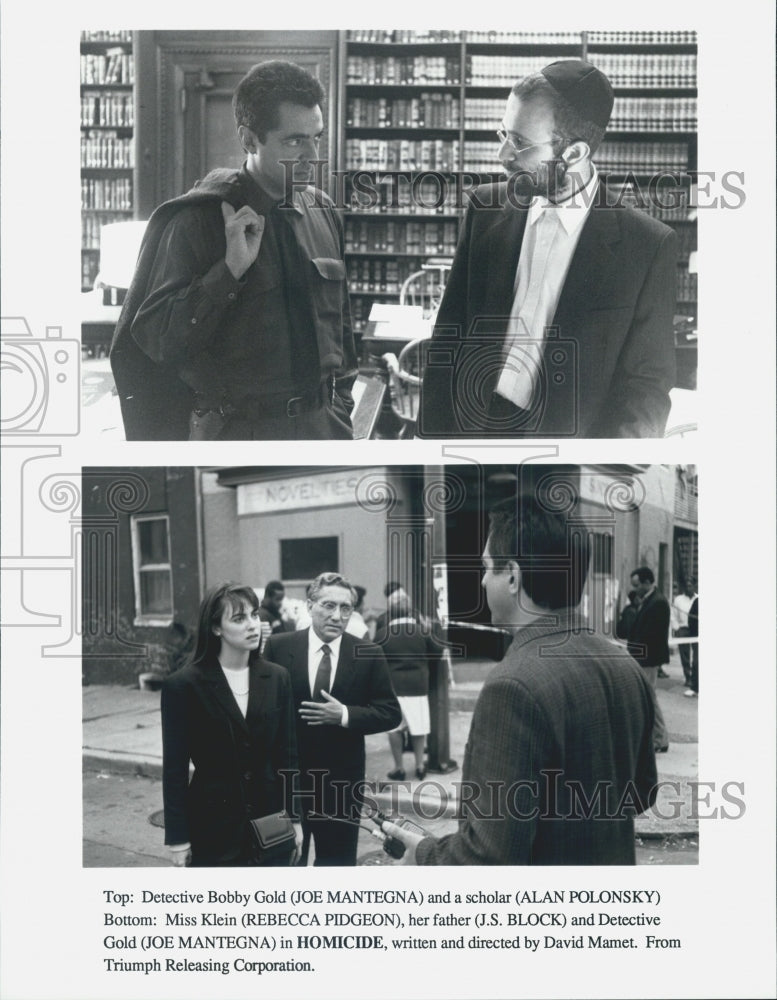 1991 Press Photo Actor Joe Mantegna, J.S. Block in "Homocide" Film - Historic Images