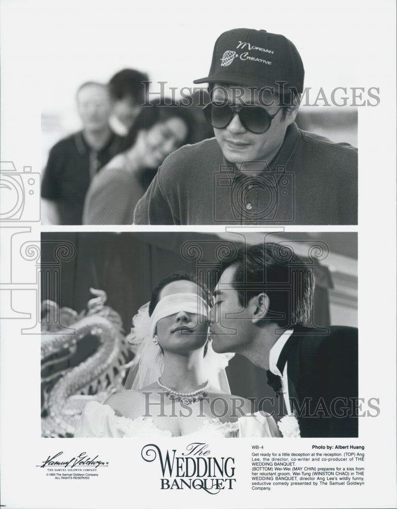 1993 Press Photo Director Ang Lee, May Chin, Winston Chao "The Wedding Banquet" - Historic Images