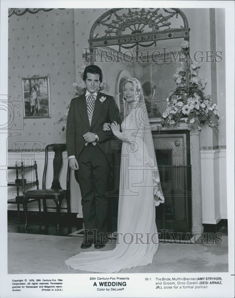 1978 Press Photo Amy Stryker and Desi Arnaz Jr. in the film, A Wedding - Historic Images