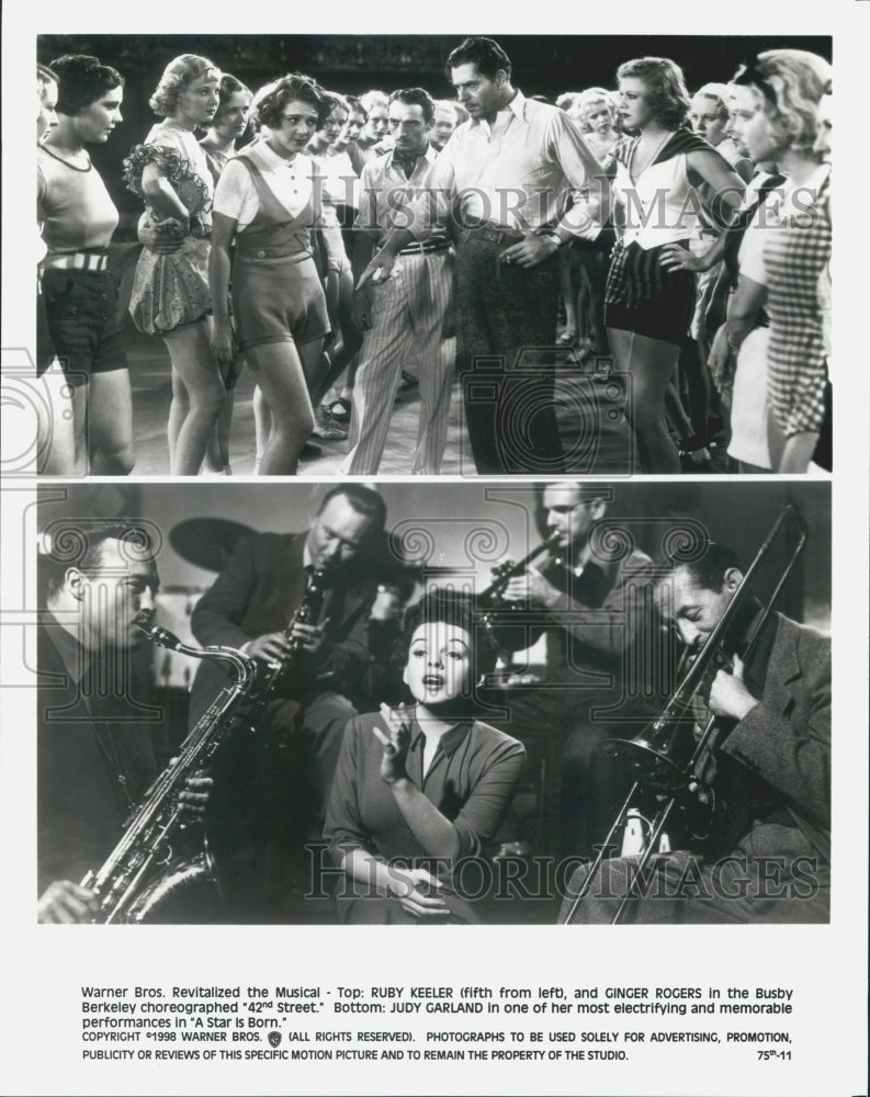 1998 Press Photo Scenes from &quot;42nd Street,&quot; &quot;A Star Is Born&quot; Warner Bros. Films - Historic Images