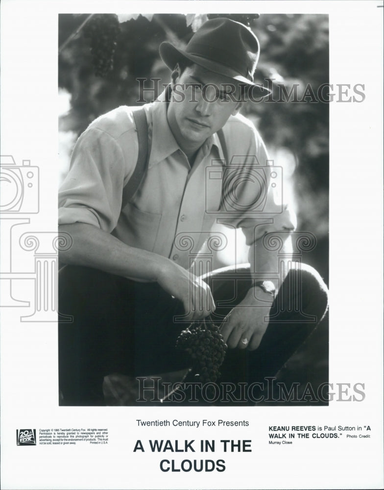 1995 Press Photo Actor Keanu Reeves in "A Walk in the Clouds" Film - Historic Images
