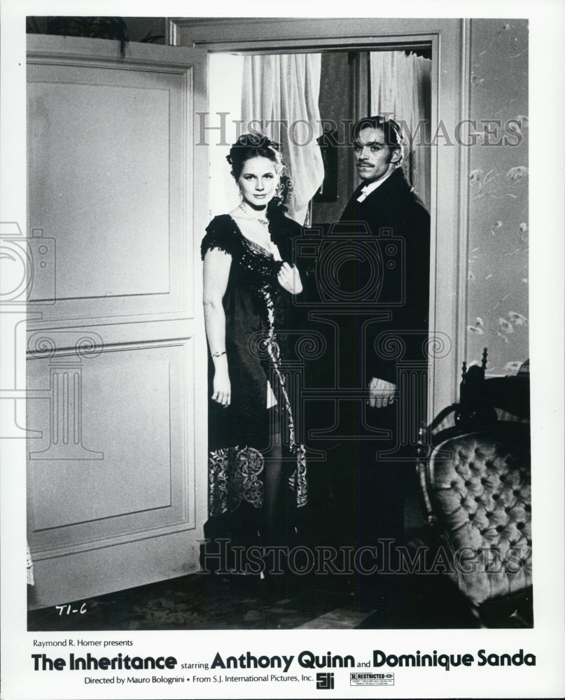 1976 Press Photo &quot;The Inheritance&quot; starring Anthony Quinn and Dominique Sanda. - Historic Images