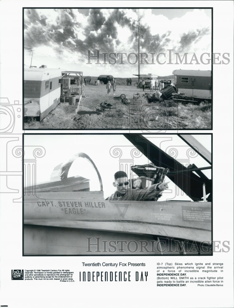 1996 Press Photo Will Smith, star of action film, Independence Day - Historic Images