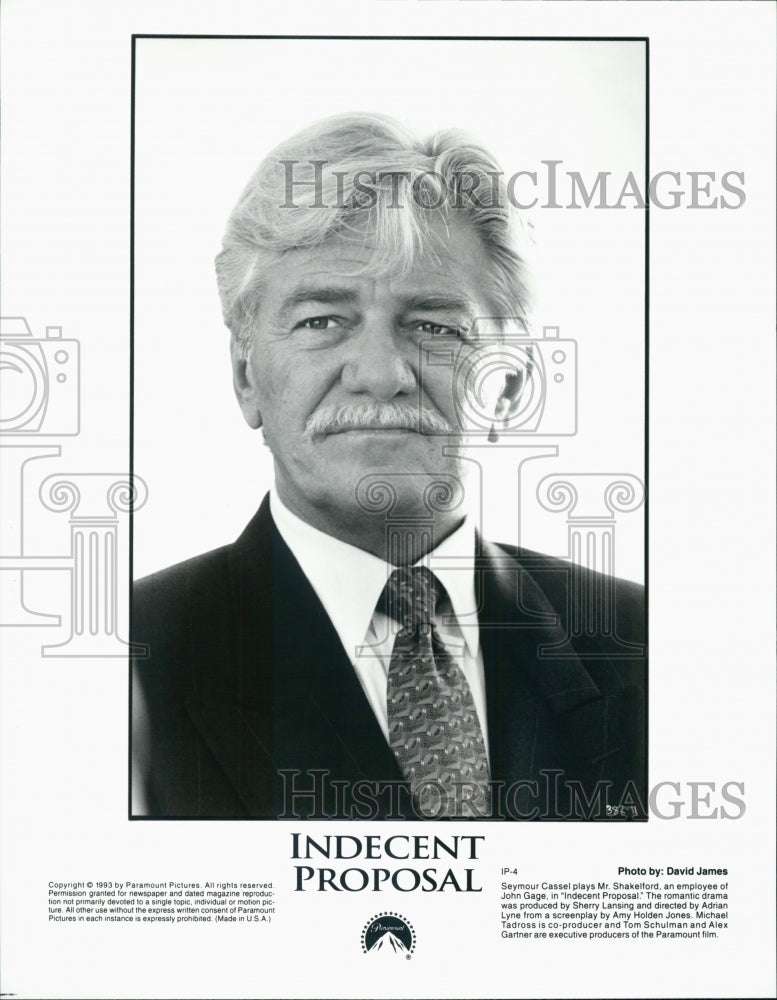 1993 Press Photo &quot;Indecent Proposal&quot; film w/ Seymour Cassel. - Historic Images