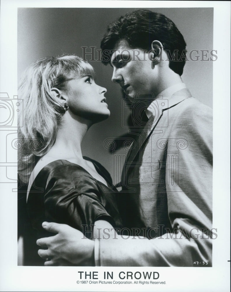 1987 Press Photo "The In Crowd" film with Donovan Leitch and Jennifer Runyon. - Historic Images
