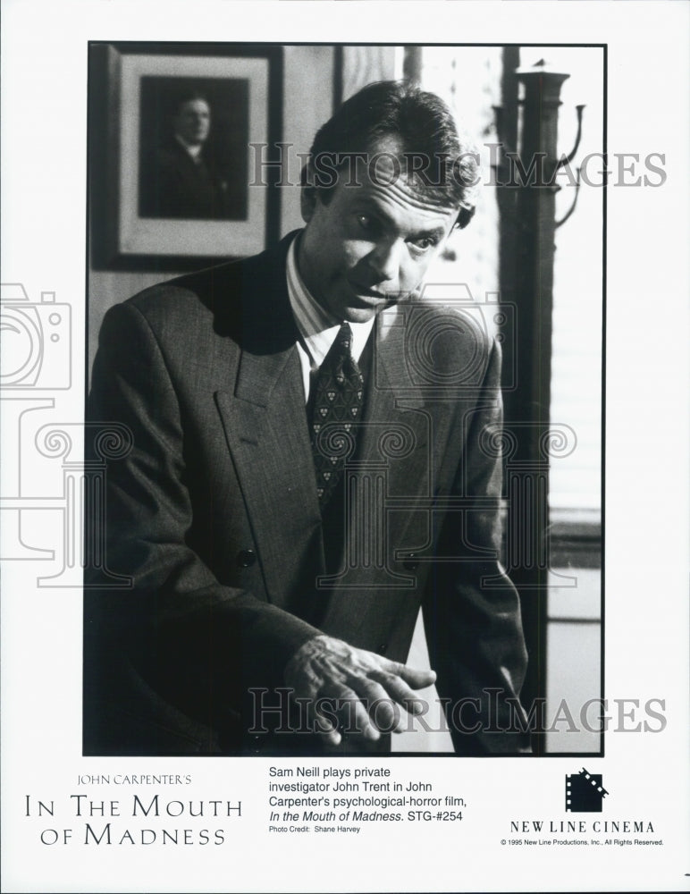 1995 Press Photo Actor Sam Neill in &quot;In the Mouth of Madness&quot; Film - Historic Images