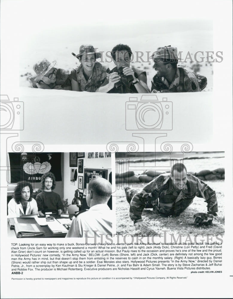 1994 Press Photo Actor Pauly Shore, David Alan Grier in &quot;In the Army Now&quot; Film - Historic Images