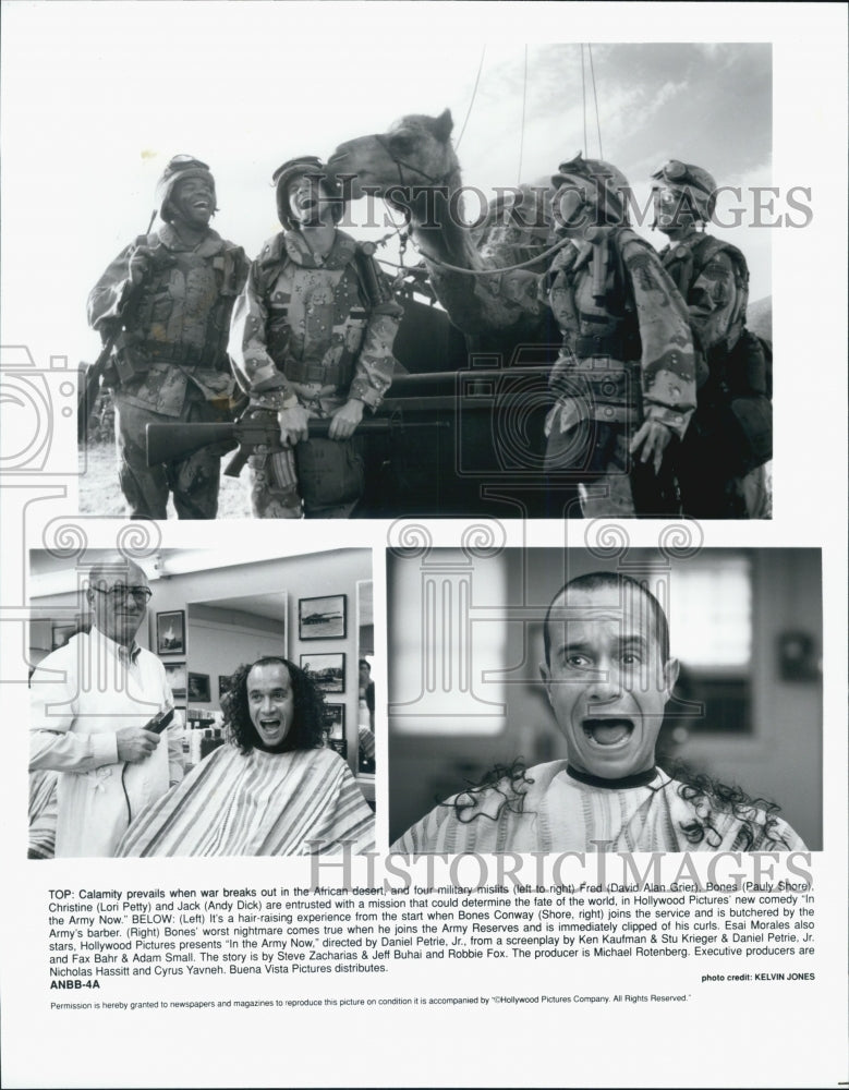 1994 Press Photo Actor Pauly Shore, David Alan Grier in &quot;In the Army Now&quot; Film - Historic Images