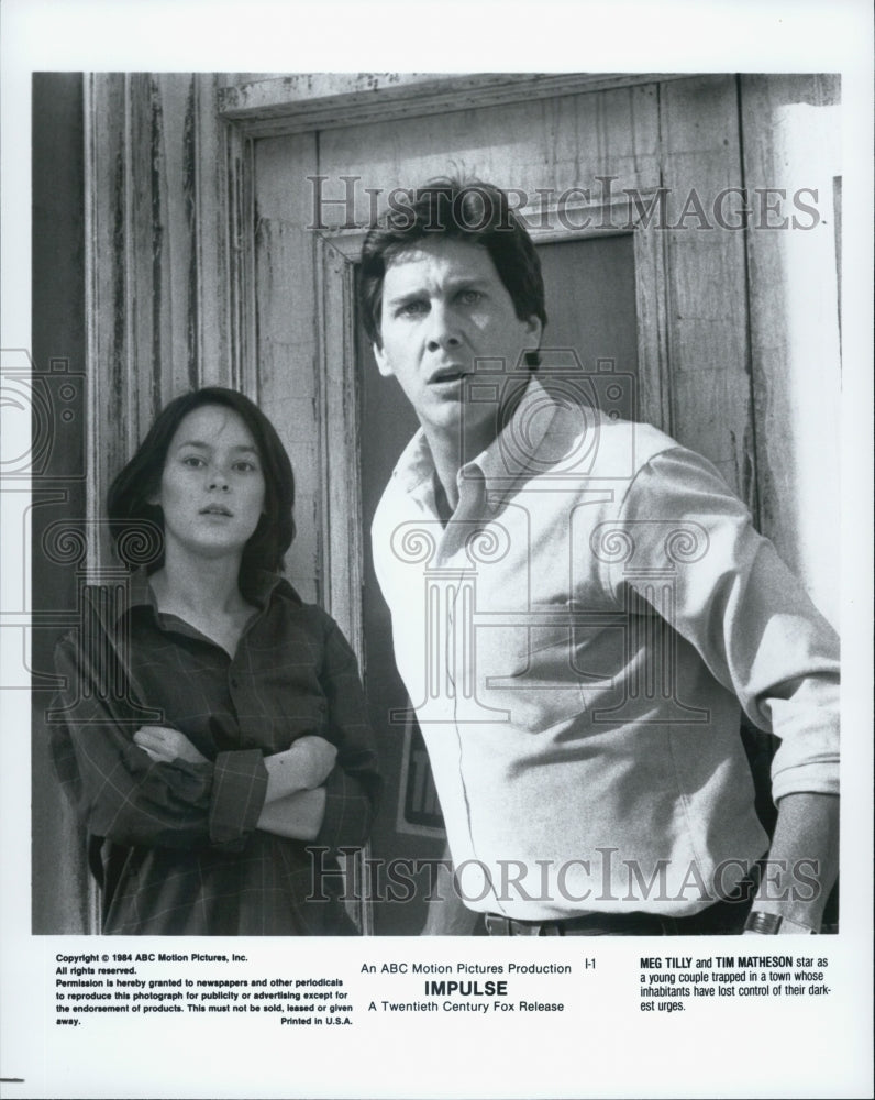 1984 Press Photo Meg Tilly and Tim Matheson starring in the film, Impulse - Historic Images