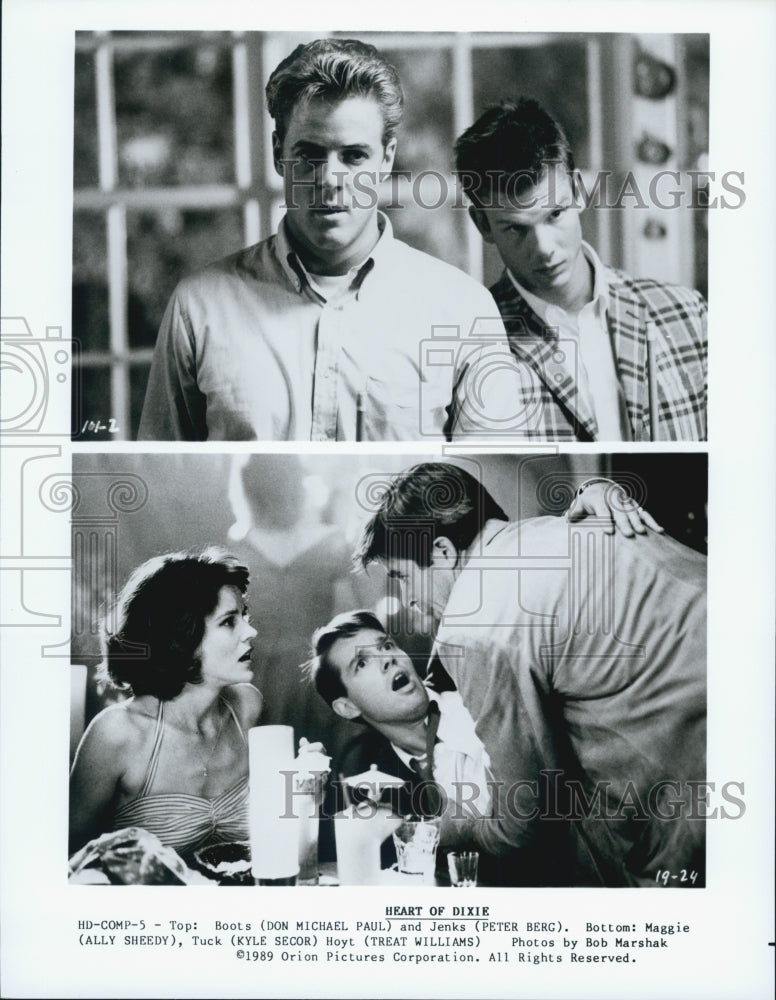 1989 Press Photo Actor Kyle Secor, Don Michael Paul in "Heart of Dixie" - Historic Images