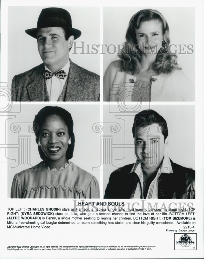 1993 Press Photo Actor Charles Grodin, Alfre Woodard in "Heart and Souls" Film - Historic Images