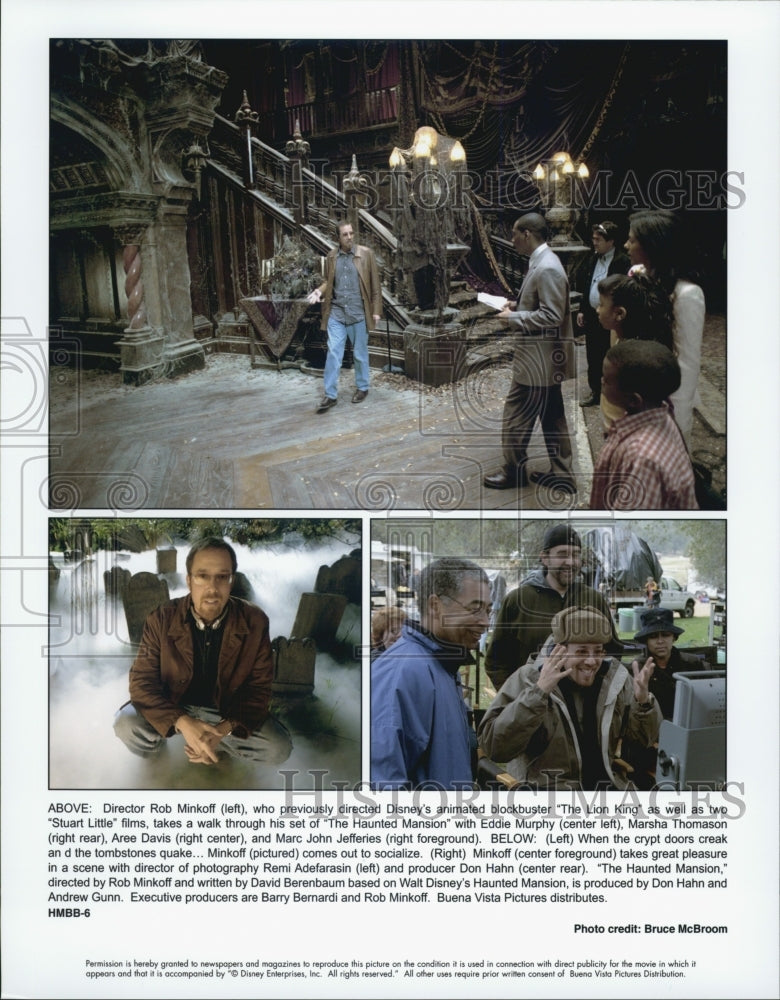 2003 Press Photo director Rob Minkoff on set of The Haunted Mansion - Historic Images