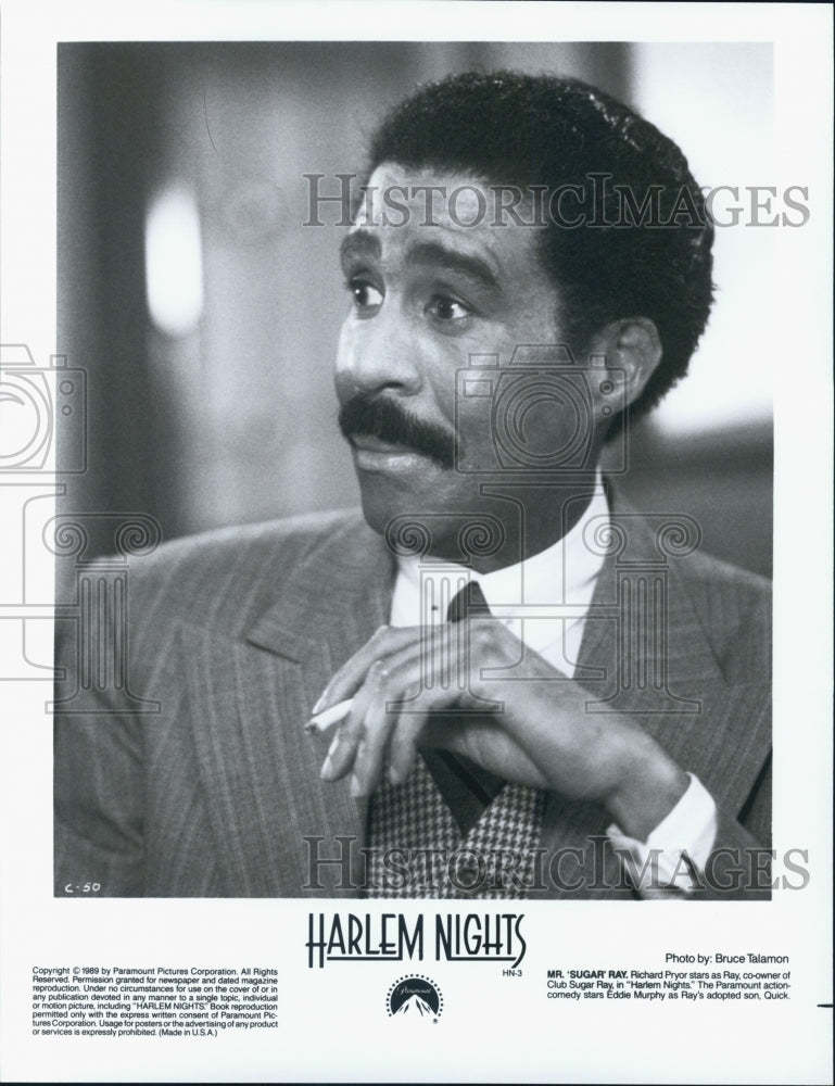 1989 Press Photo Actor Richard Pryor in &quot;Harlem Nights&quot; Film - Historic Images