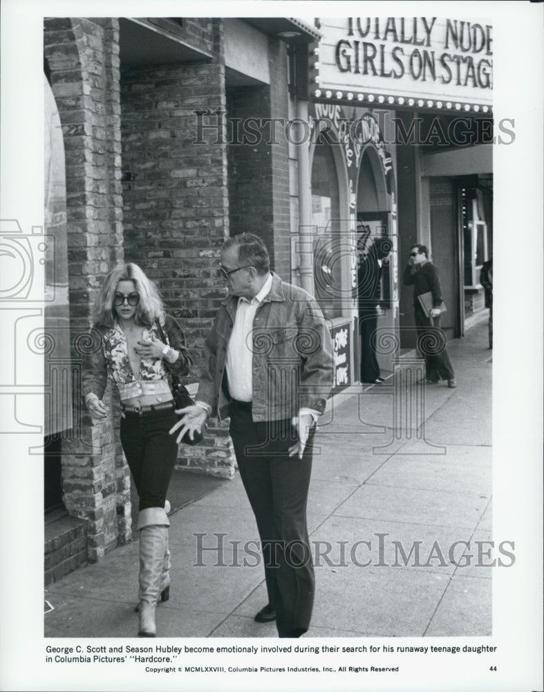 1978 Press Photo George C. Scott and Season Hubley in the film, Hardcore - Historic Images