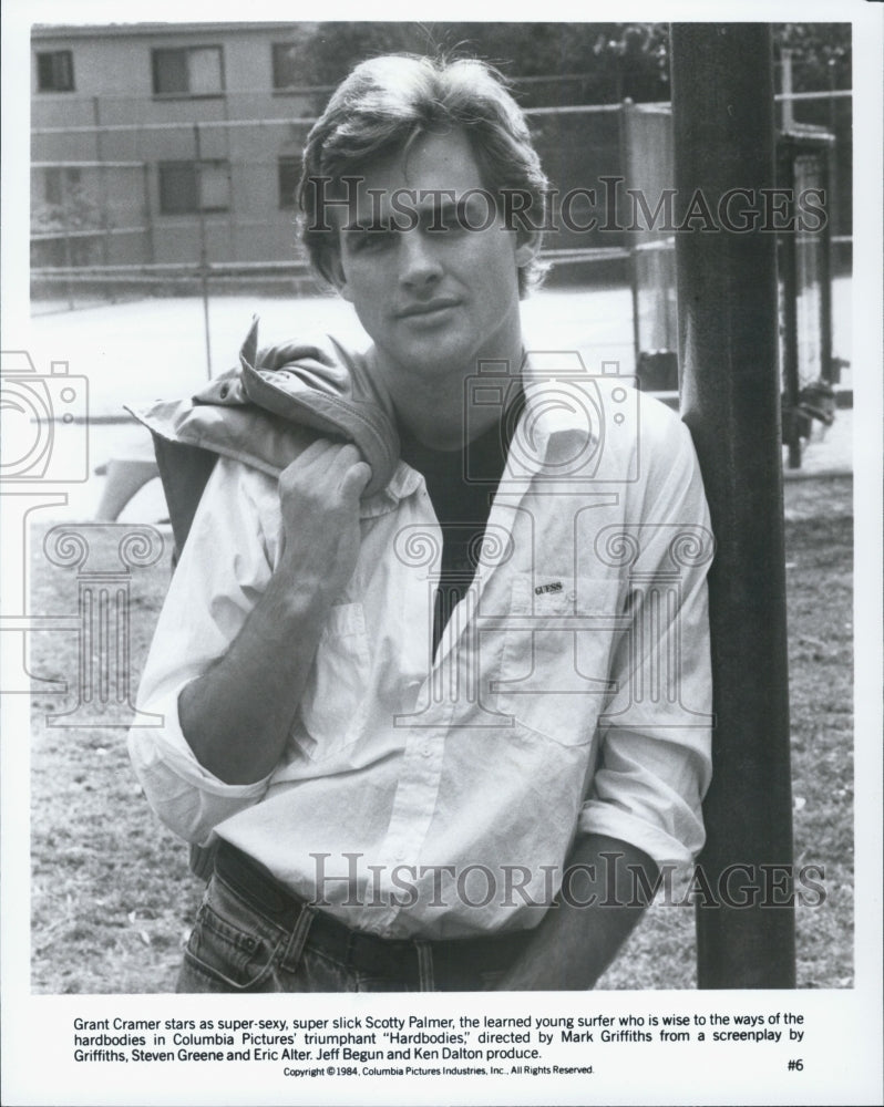 1984 Press Photo Grant Cramer, star of the film &quot;Hardbodies&quot; - Historic Images