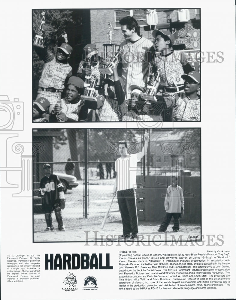 2001 Press Photo Actor Keanu Reeves Actor Keanu Reeves in 'Hardball" Film - Historic Images