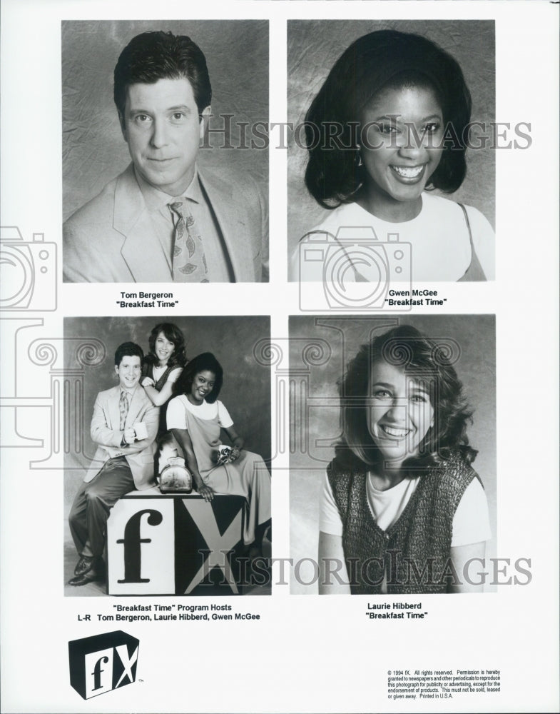 1994 Press Photo FX TV Stars Tom Bergeron, Gwen McGee, Laurie Hibberd - Historic Images