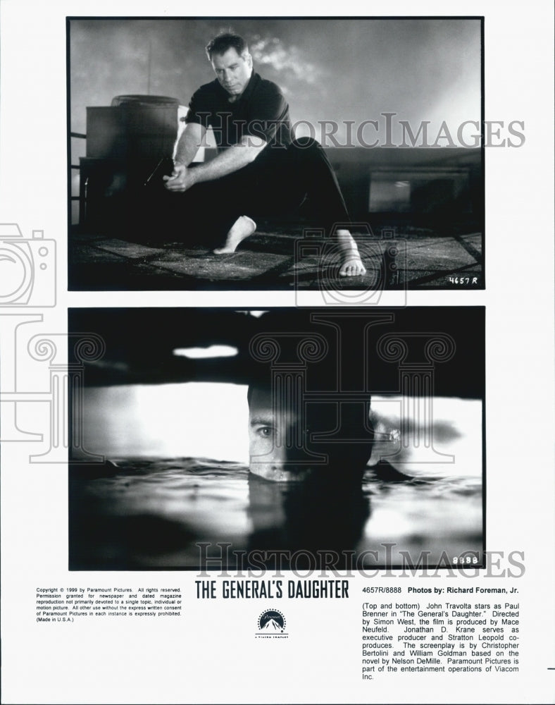 1999 Press Photo Actor John Travolta in &quot;The General&#39;s Daughter&quot; Film - Historic Images