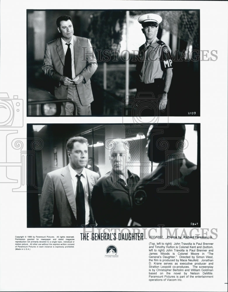 1999 Press Photo Actor James Woods, John Travolta in "The General's Daughter" - Historic Images