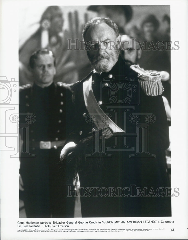 1993 Press Photo Actor Gene Hackman in "Geronimo: An American Legend" Film - Historic Images