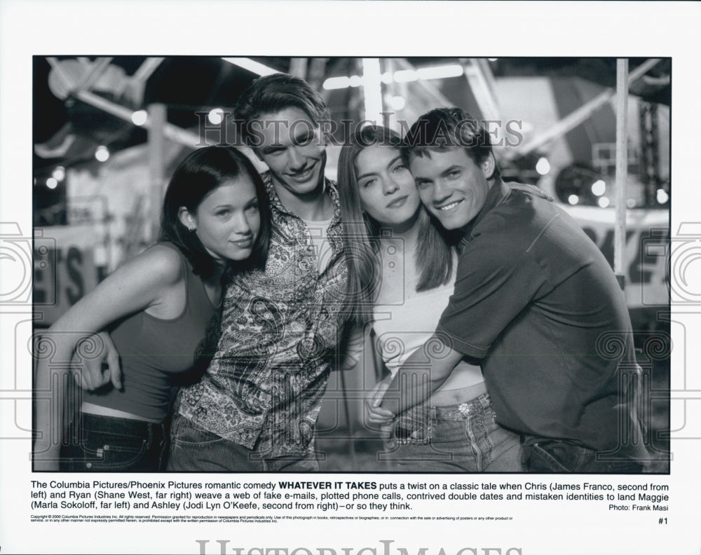2000 Press Photo Cast of "Whatever It Takes" Film w James Franco, Shane West - Historic Images