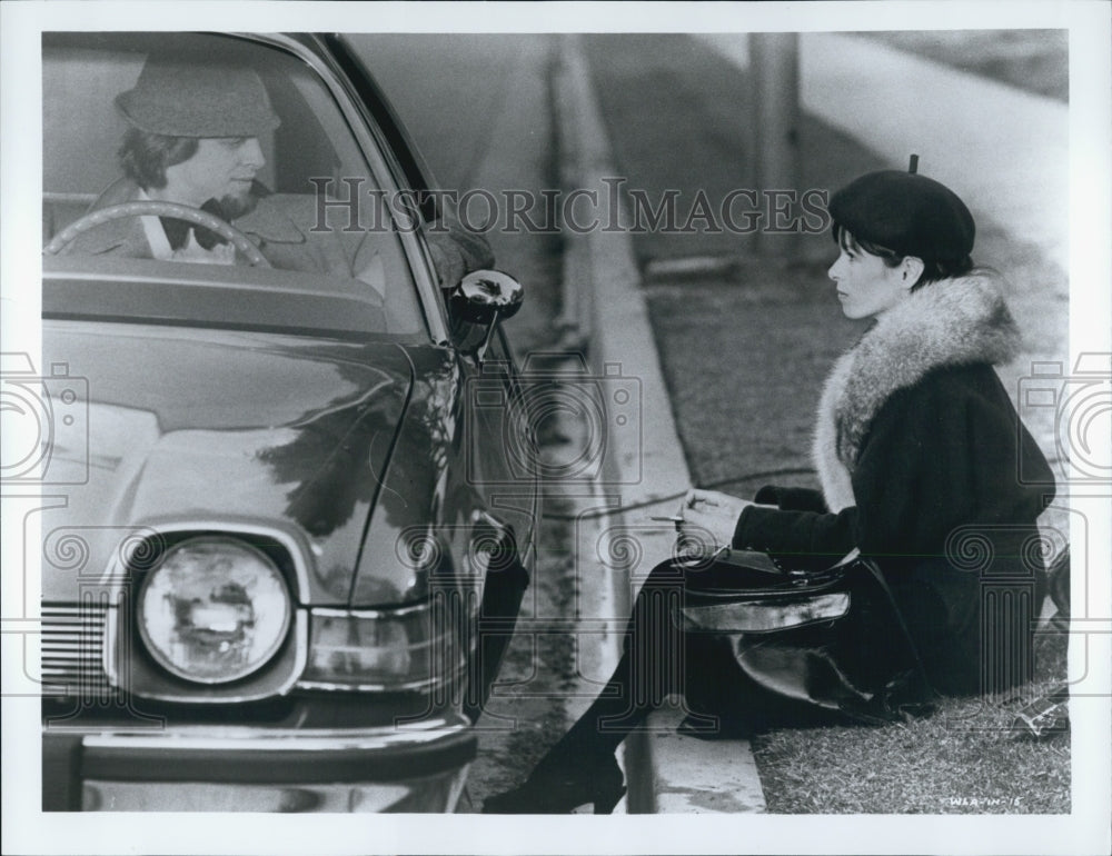 1977 Press Photo Actor Keith Carradine, Geraldine Chaplin in &quot;Welcome to L.A.&quot; - Historic Images