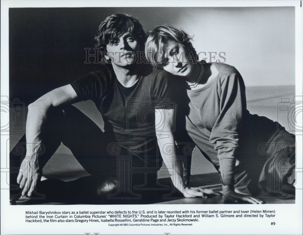 1985 Press Photo Mikhail Baryshnikov, Helen Mirren in "White Nights" Film - Historic Images