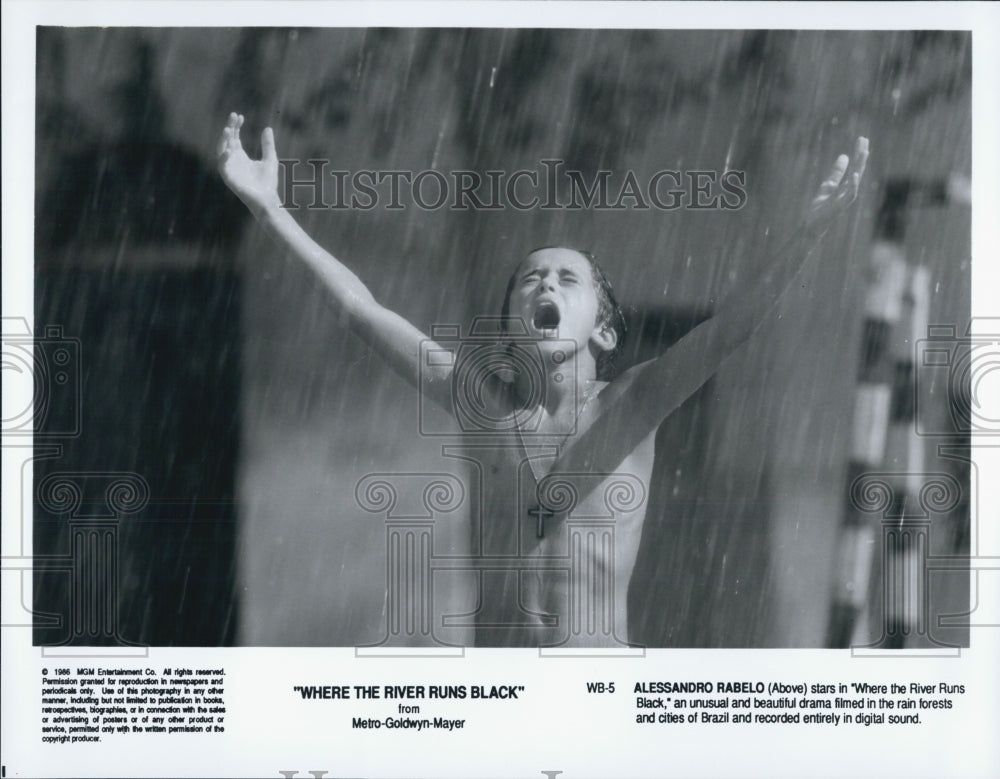 1986 Press Photo Alessandro Rabelo starring in Where The River Runs Black - Historic Images