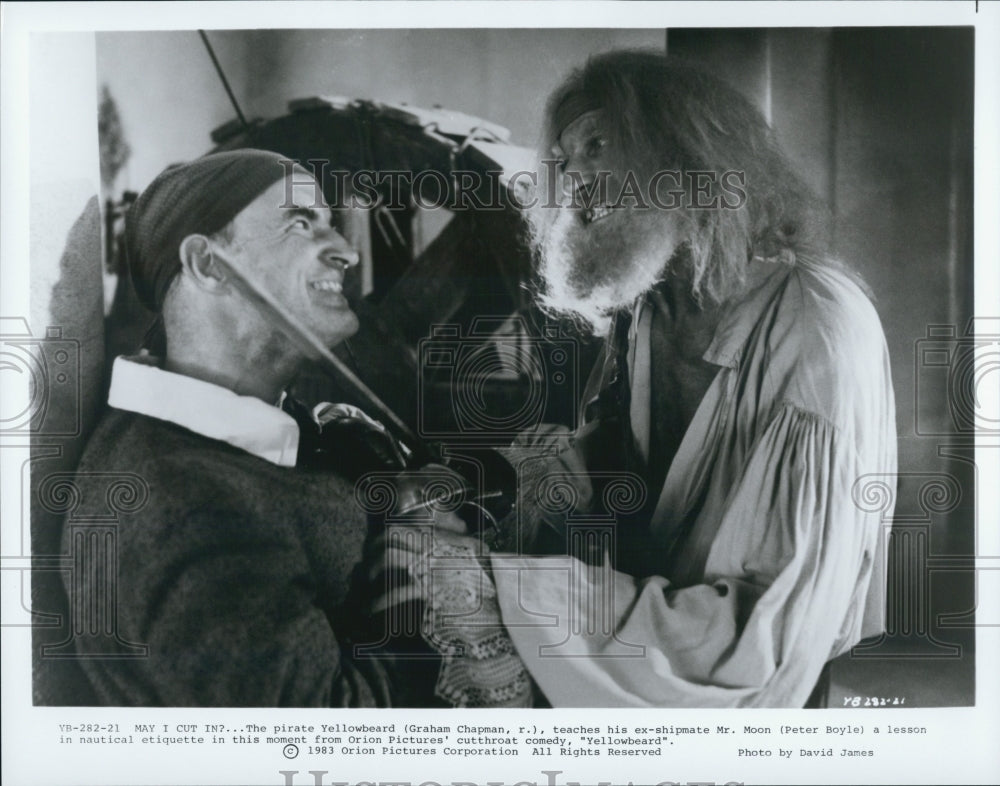 1983 Graham Chapman and Peter Boyle in Comedy &quot;Yellowbeard&quot;-Historic Images