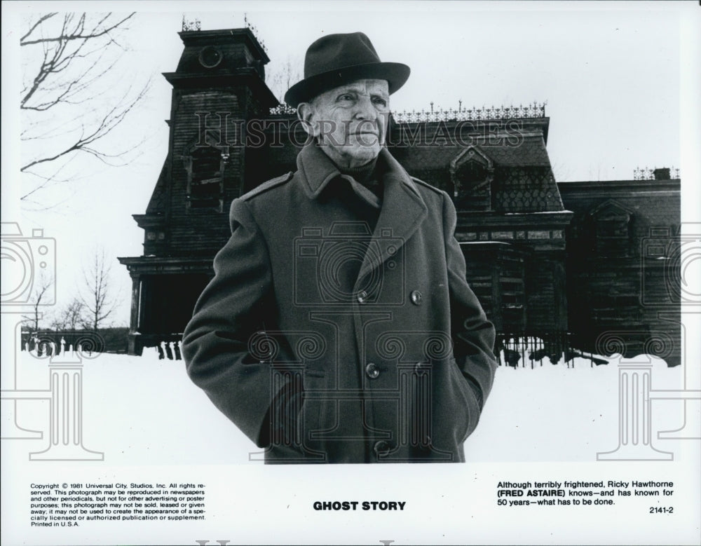 1981 Press Photo Fred Astaire as Ricky Hawthorne in "Ghost Story" - Historic Images