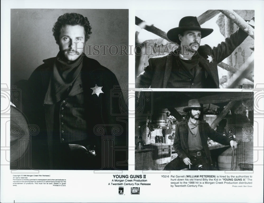 1990 Press Photo William Peterson Plays Pat Garrett in "young Guns II" - Historic Images