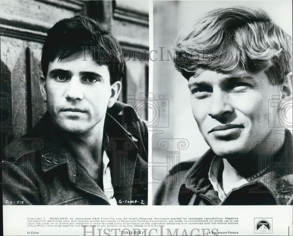 1981 Press Photo "Gallipoli" Actors - Historic Images
