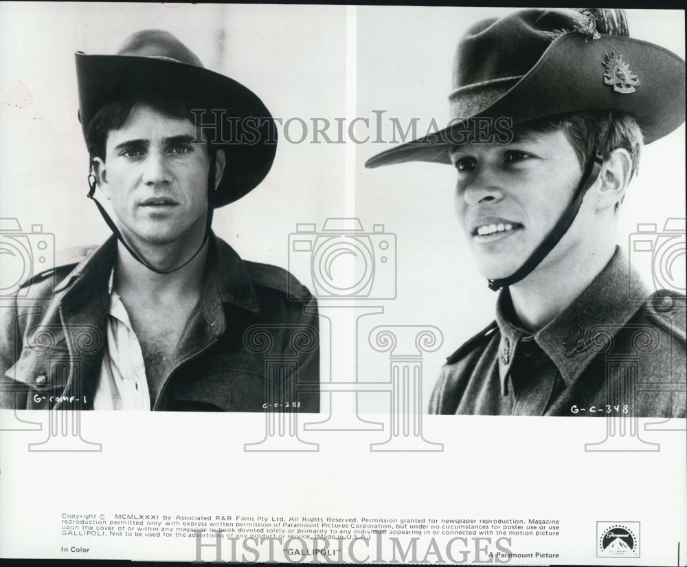 1981 Press Photo "Gallipoli" Actors - Historic Images