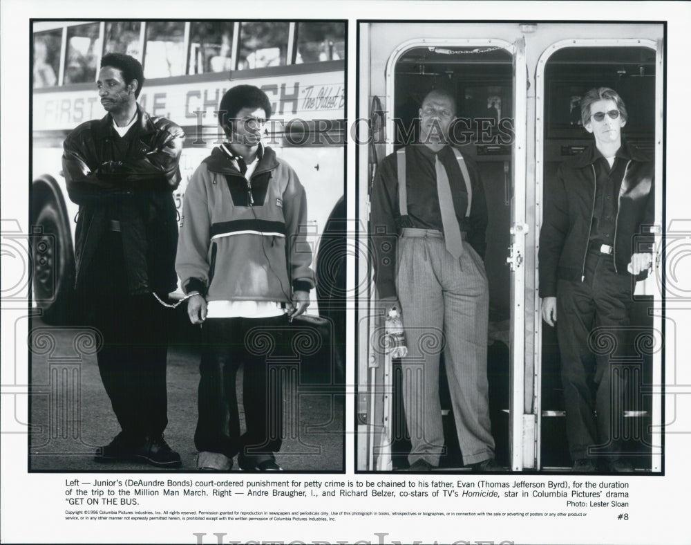 1996 Press Photo DeAundre Bonds & Thomas Jefferson Byrd star in "Get On The Bus" - Historic Images