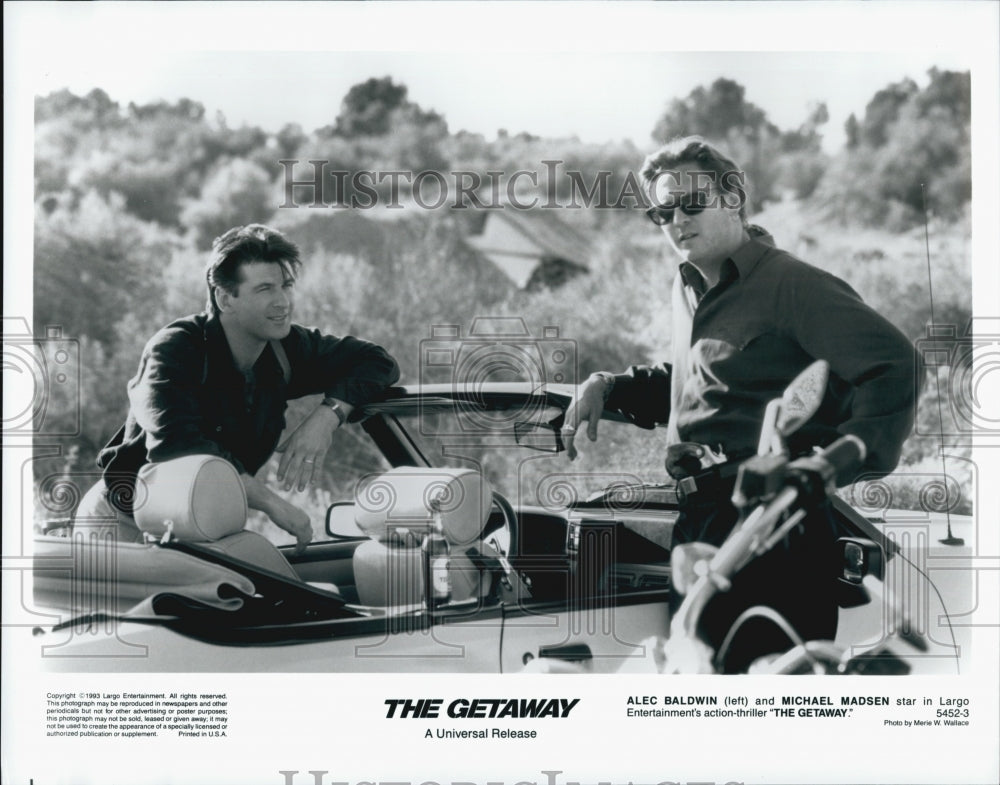 1993 Press Photo Alec Baldwin and Michael Madsen in "The Getaway" Actors - Historic Images
