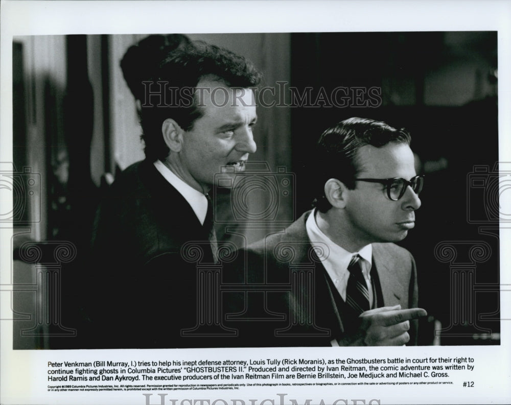 1989 Press Photo Bill Murray and Rick Moranis in "Ghostbusters 2" - Historic Images