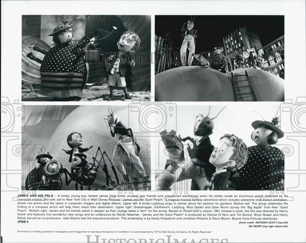 Press Photo scenes from Walt Disney Pictures' "James and the Giant Peach" - Historic Images