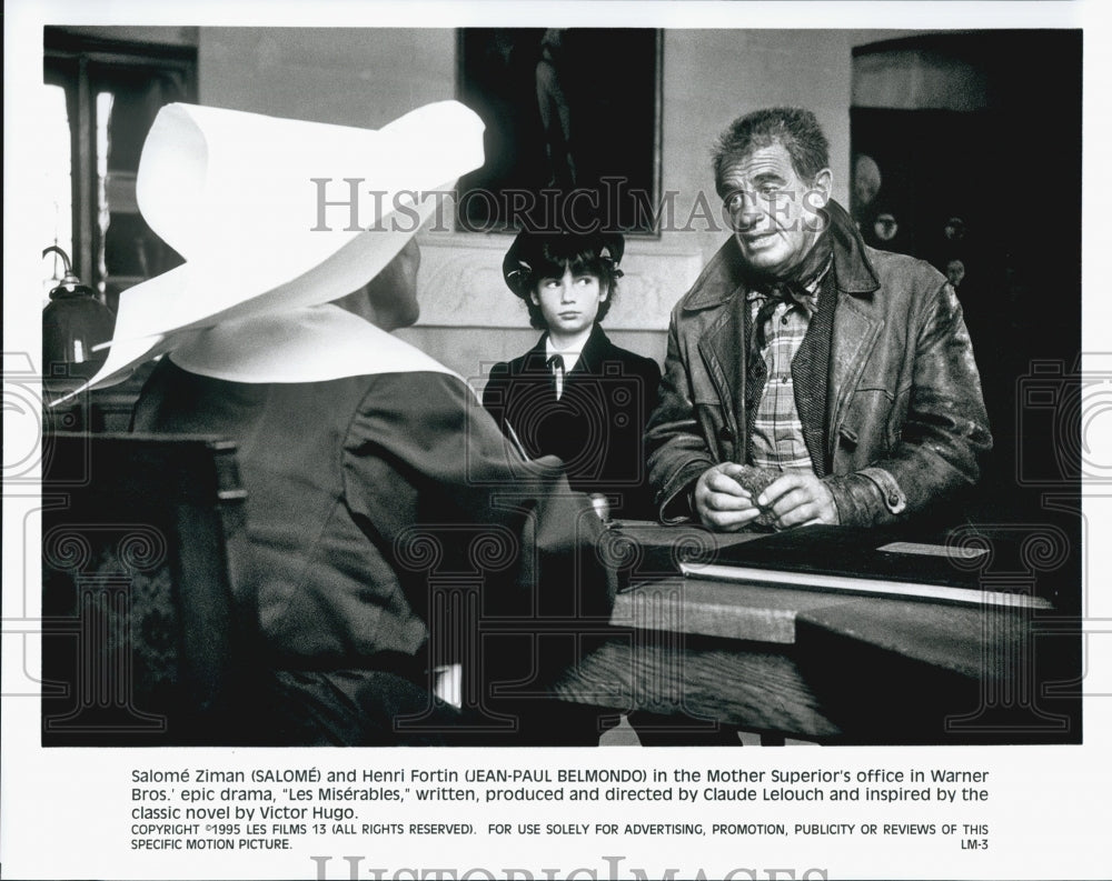 1995 Press Photo Salome and Jean-Paul Belmondo in &quot;Les Miserables&quot; - DFPG05033 - Historic Images