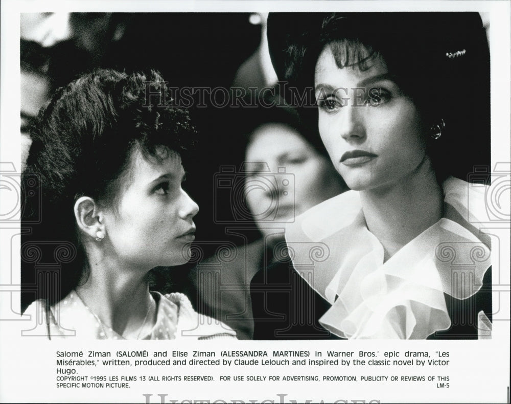 1995 Press Photo  Salome and Alessandra Martines in "Les Miserables" - Historic Images