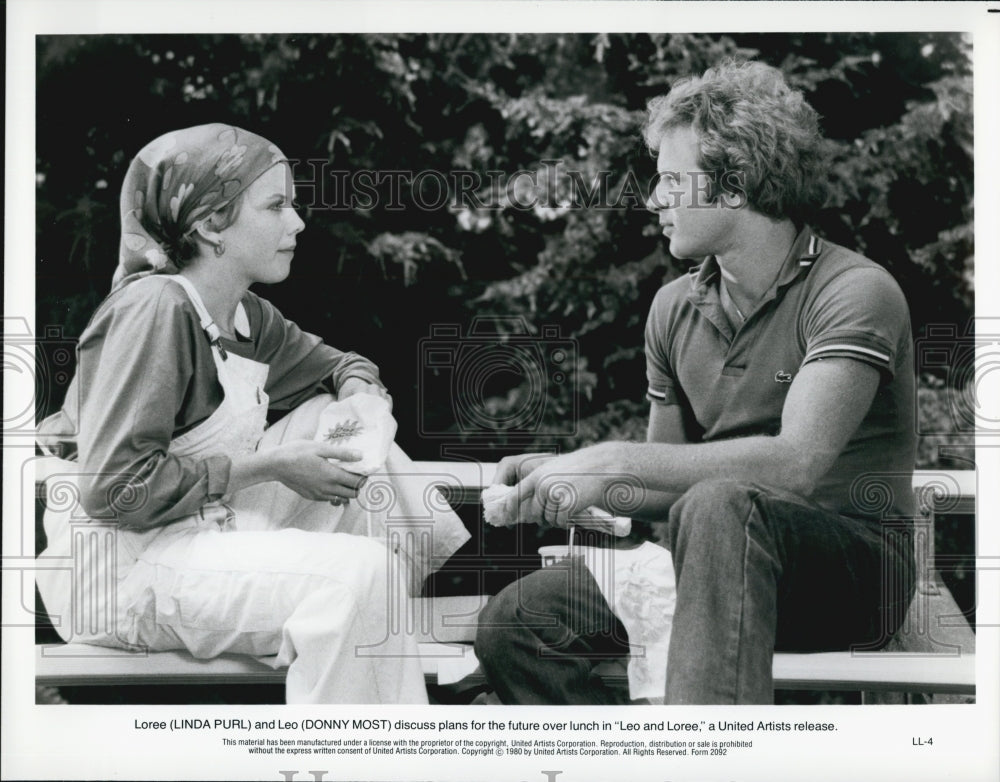 1980 Press Photo Linda Purl and Donny Most in &quot;Leo and Loree&quot; - Historic Images