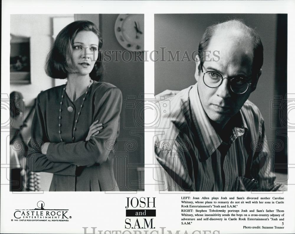 1993 Press Photo Joan Allen and Stephen Tobolowsky "Josh and S. A. M." - Historic Images
