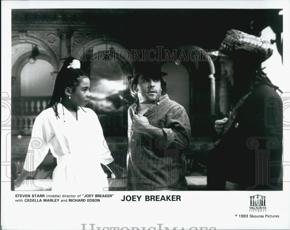 1993 Press Photo Steven Starr, Cedella Marley, Richard Edson &quot;Joey Breaker&quot; - Historic Images