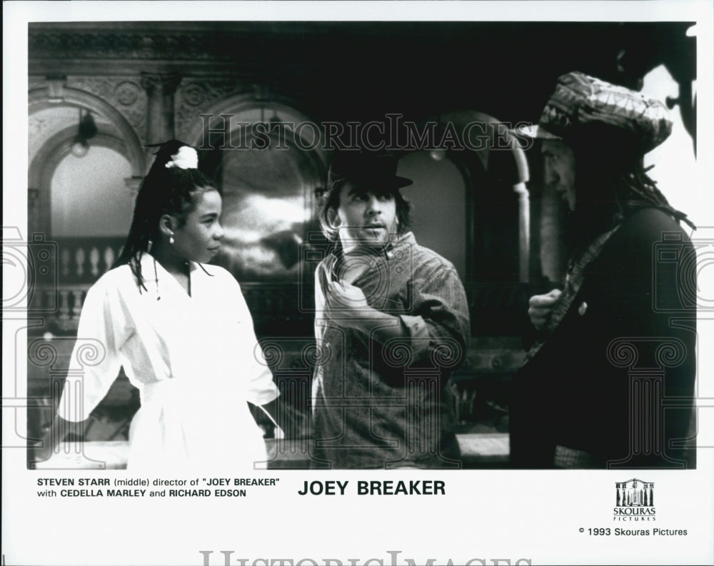 1993 Press Photo Steven Starr, Cedella Marley, Richard Edson "Joey Breaker" - Historic Images